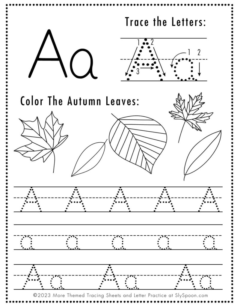 Printable Letter A Tracing Worksheets