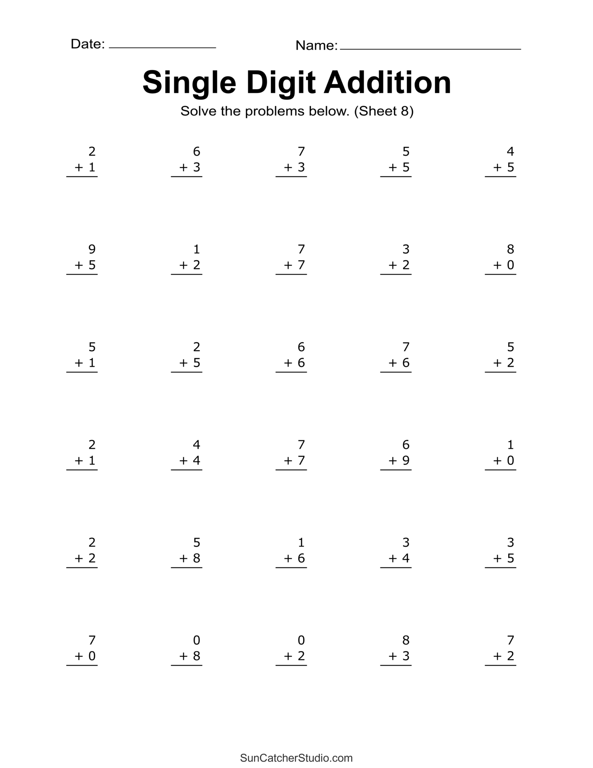 Printable Math Worksheets Free