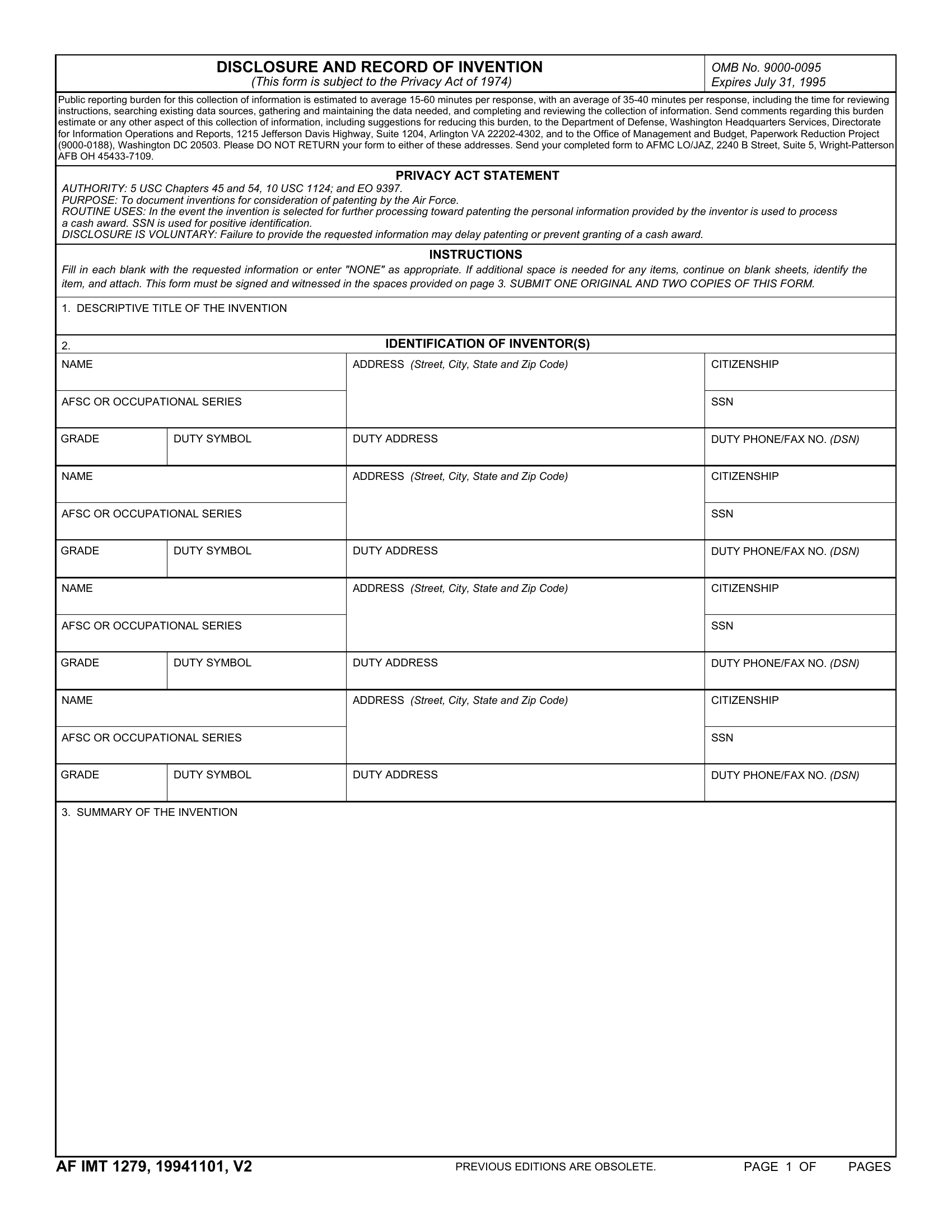How To Fill Out Af Form 2096