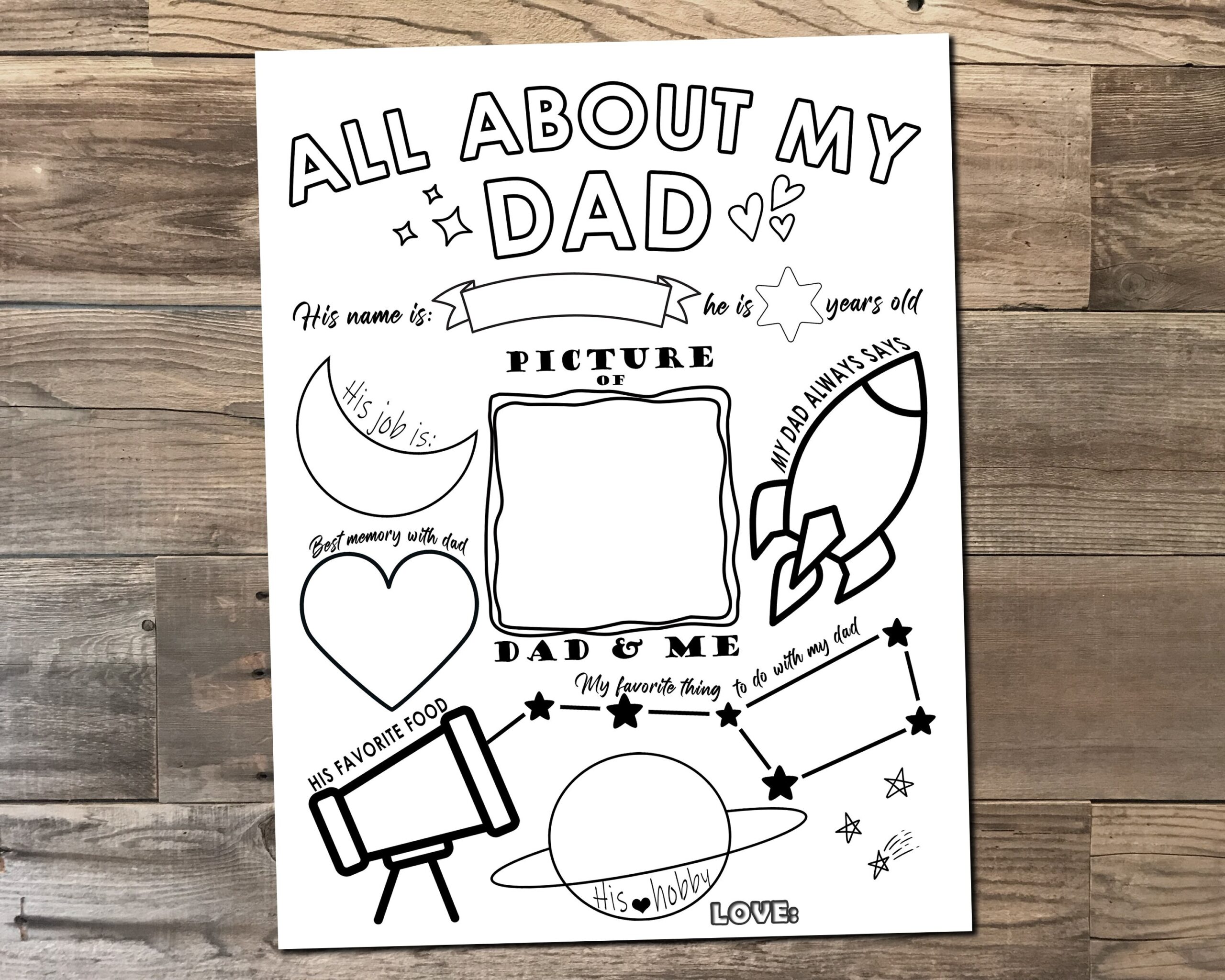 All About My Dad Printable Poster