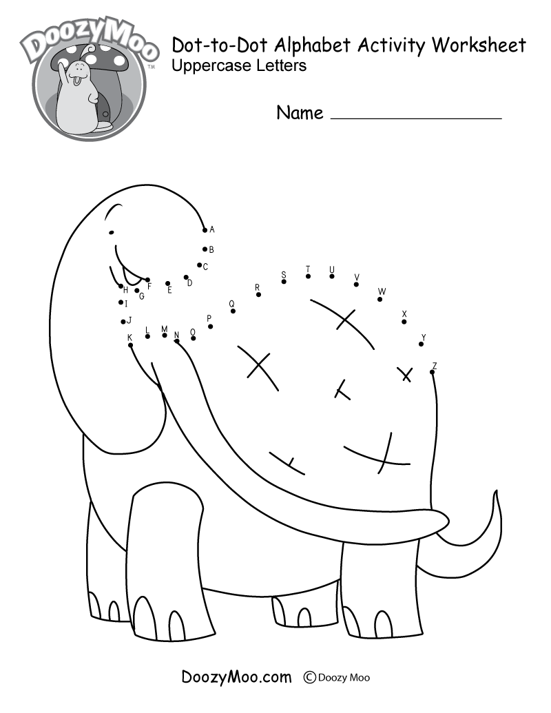 Alphabet Connect The Dots Worksheets Free Printables Doozy Moo