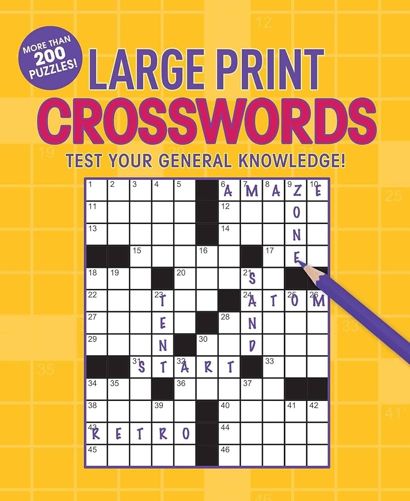 Amazon Large Print Crosswords Large Print Puzzle Books 