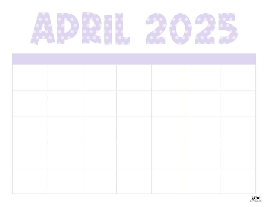 Blank Printable Calendar April