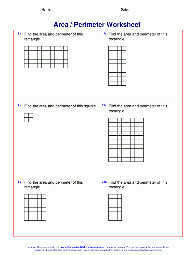 Free Printable Perimeter Worksheets Grade 3
