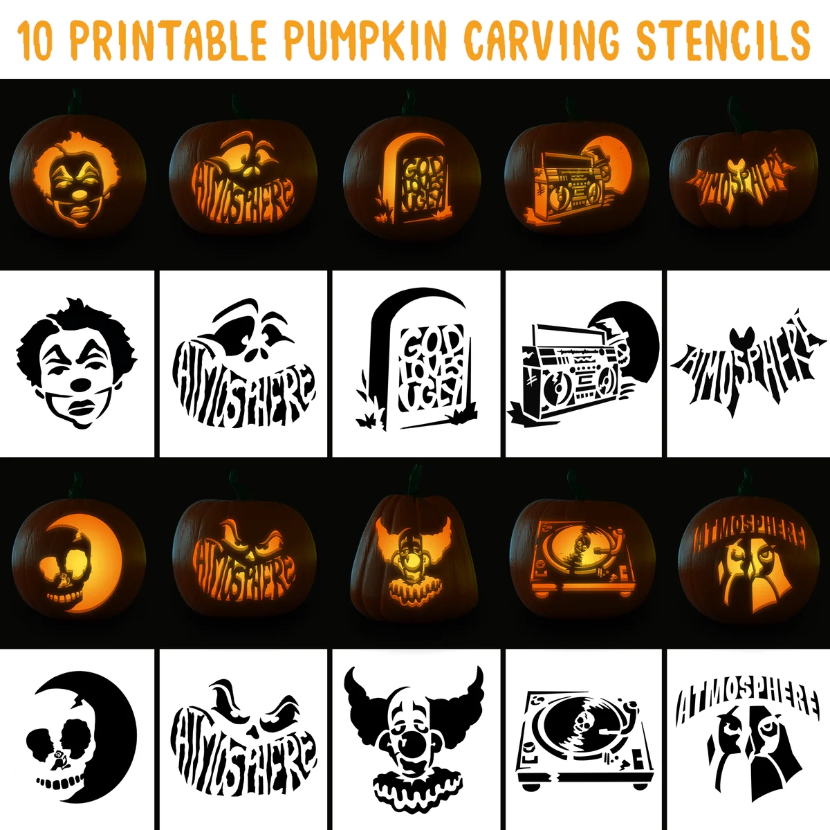 Halloween Pumpkin Carving Templates Printable