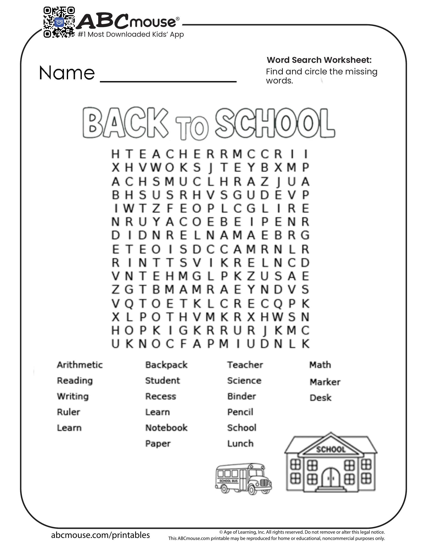 Printable Worksheets For Kids Free