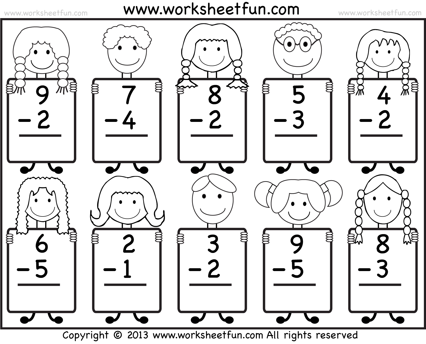 Free Printable Subtraction Worksheets For Kindergarten