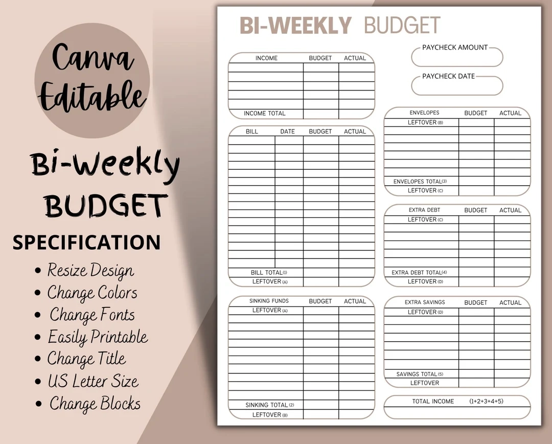 Weekly Budget Template Printable