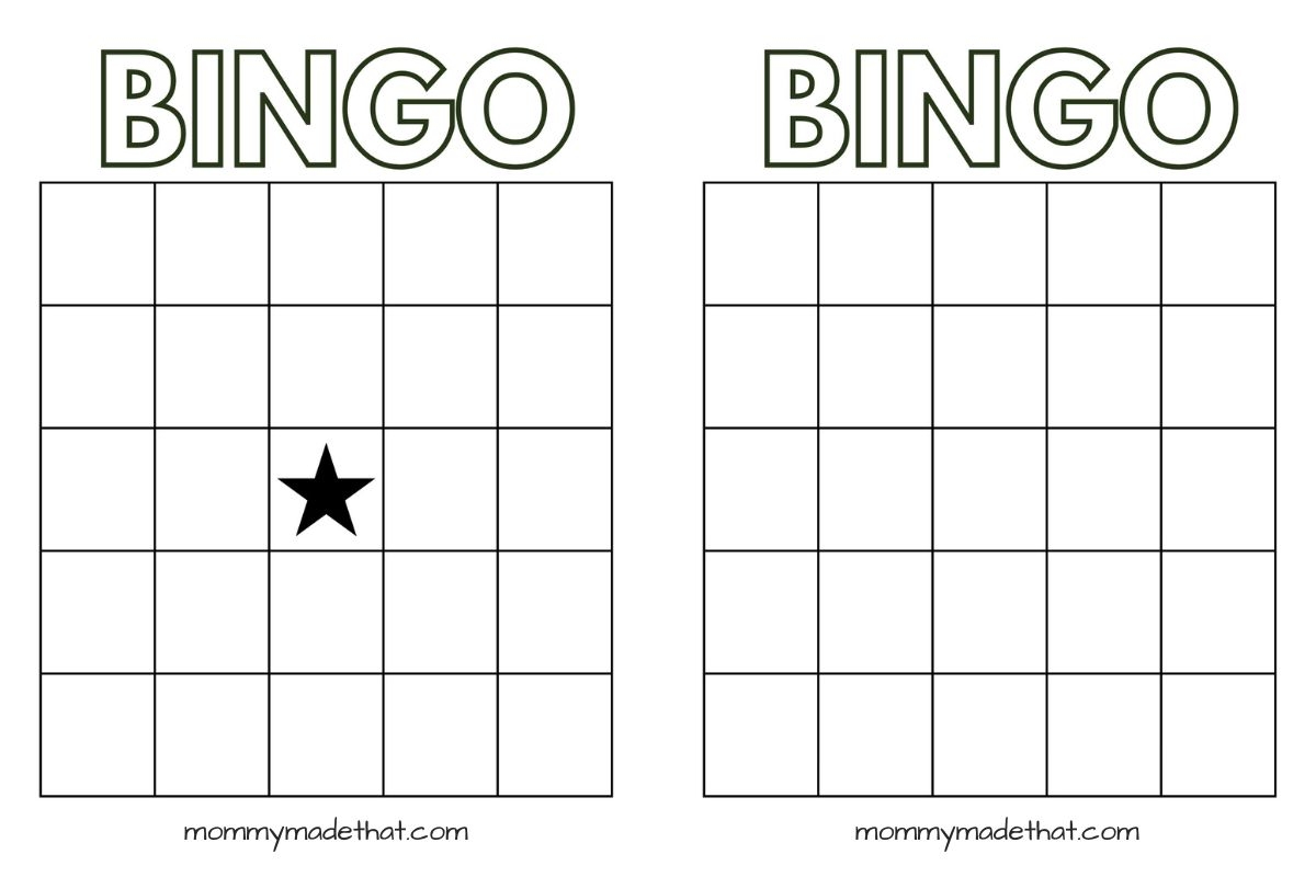 Free Printable Blank Bingo Template