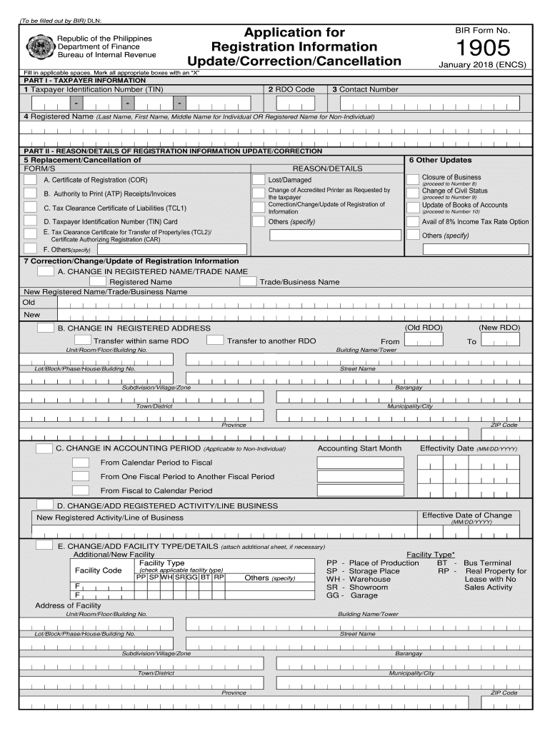 Bir Form 1905 Fill Out amp Sign Online DocHub