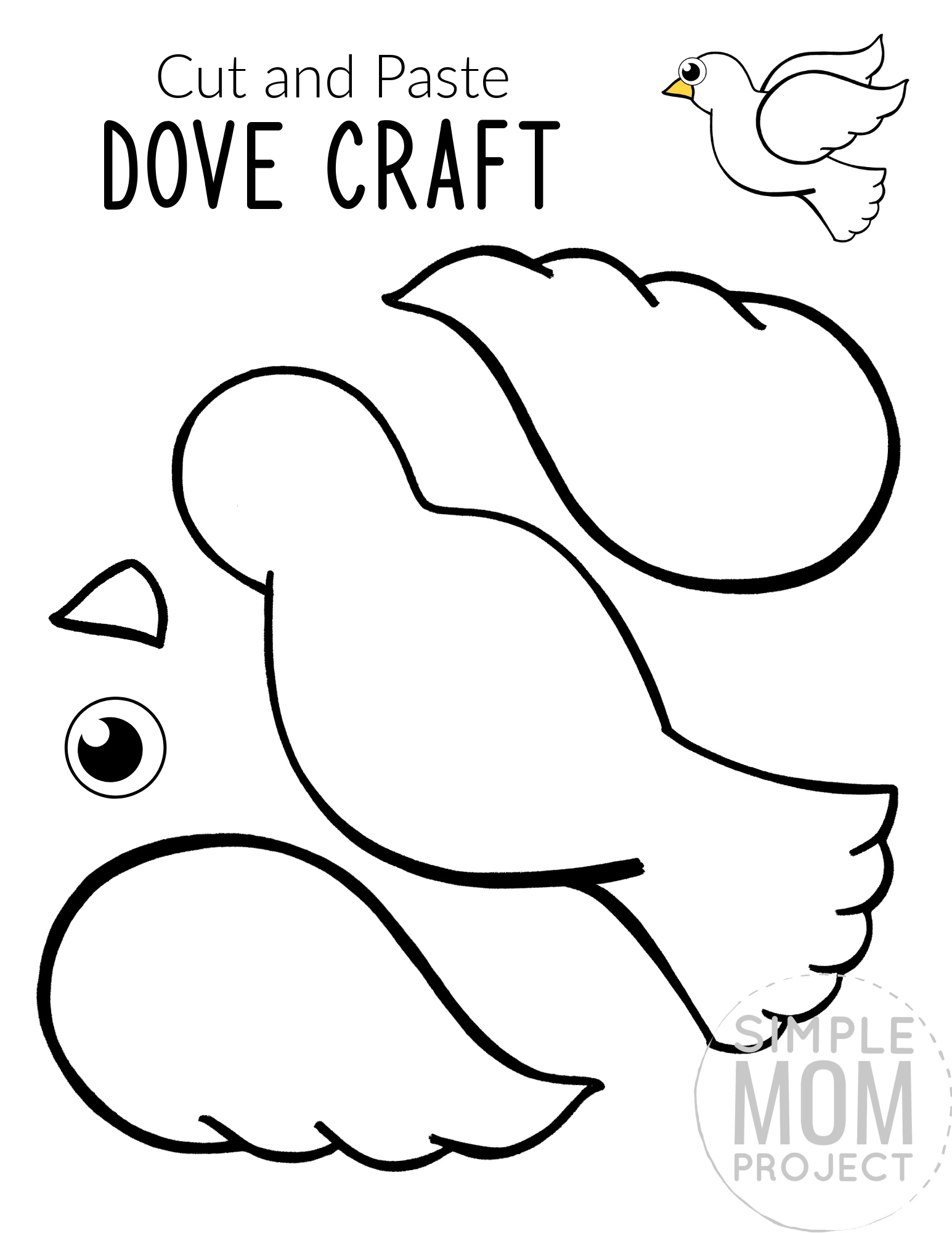 Bird Crafts 15 Black amp White Printable Cut amp Paste Templates For 