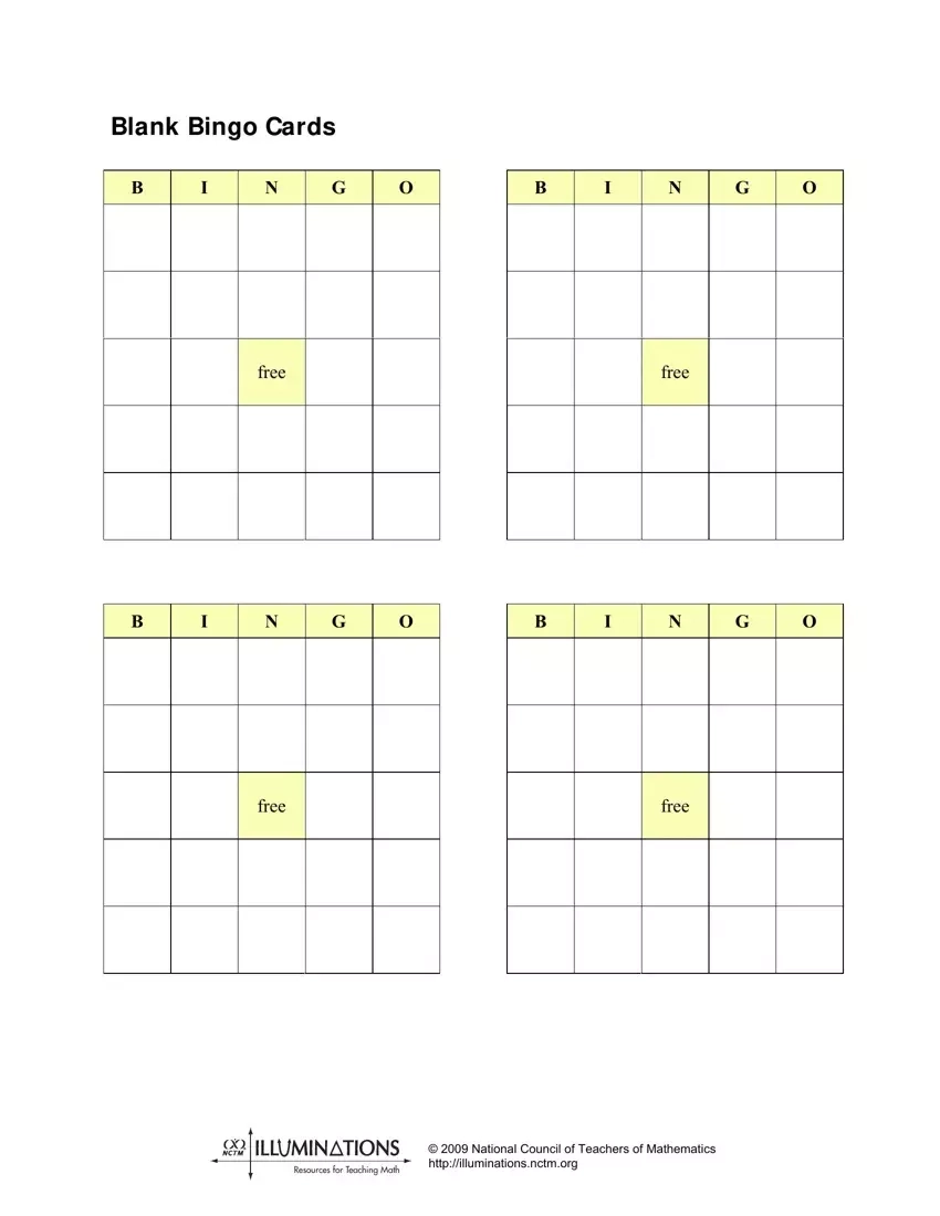 Printable Bingo Sheet Template