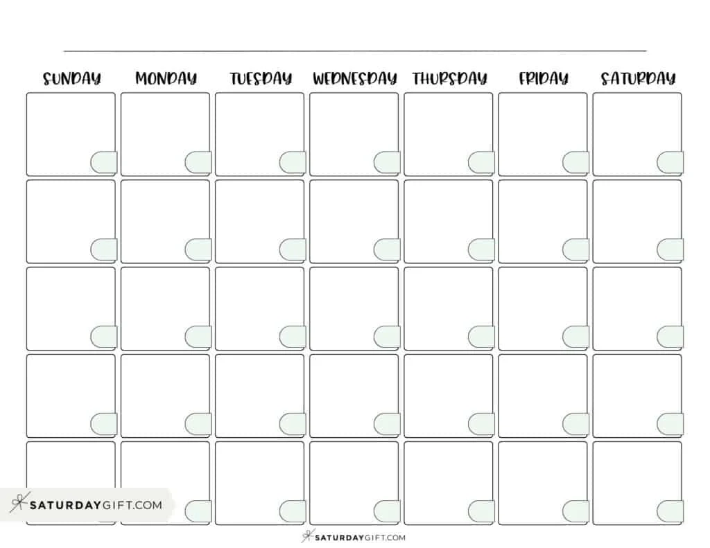 Printable Calendar Grid Blank