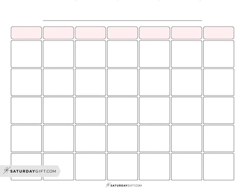 Printable Blank Calendars Free