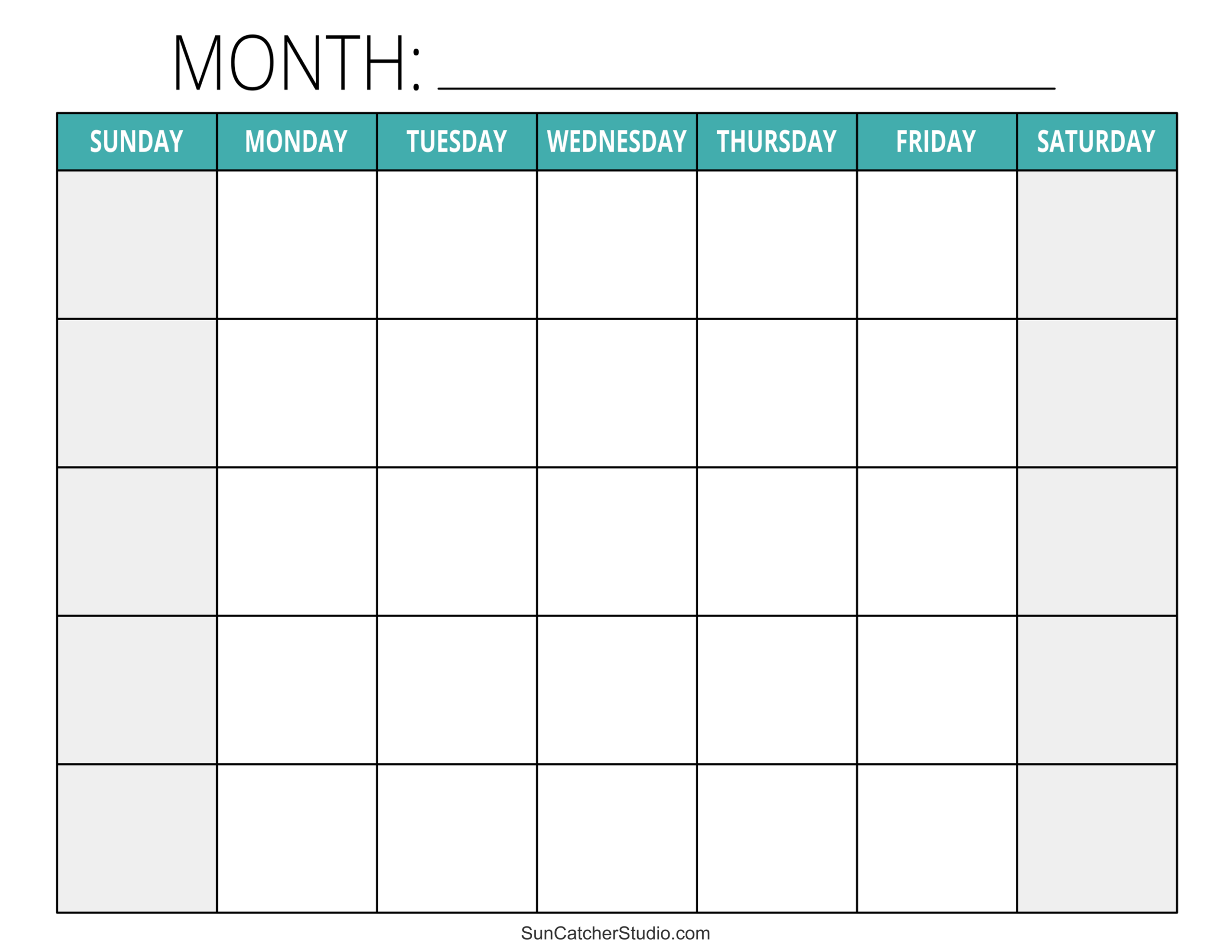 Blank Calendar Word Template Printable