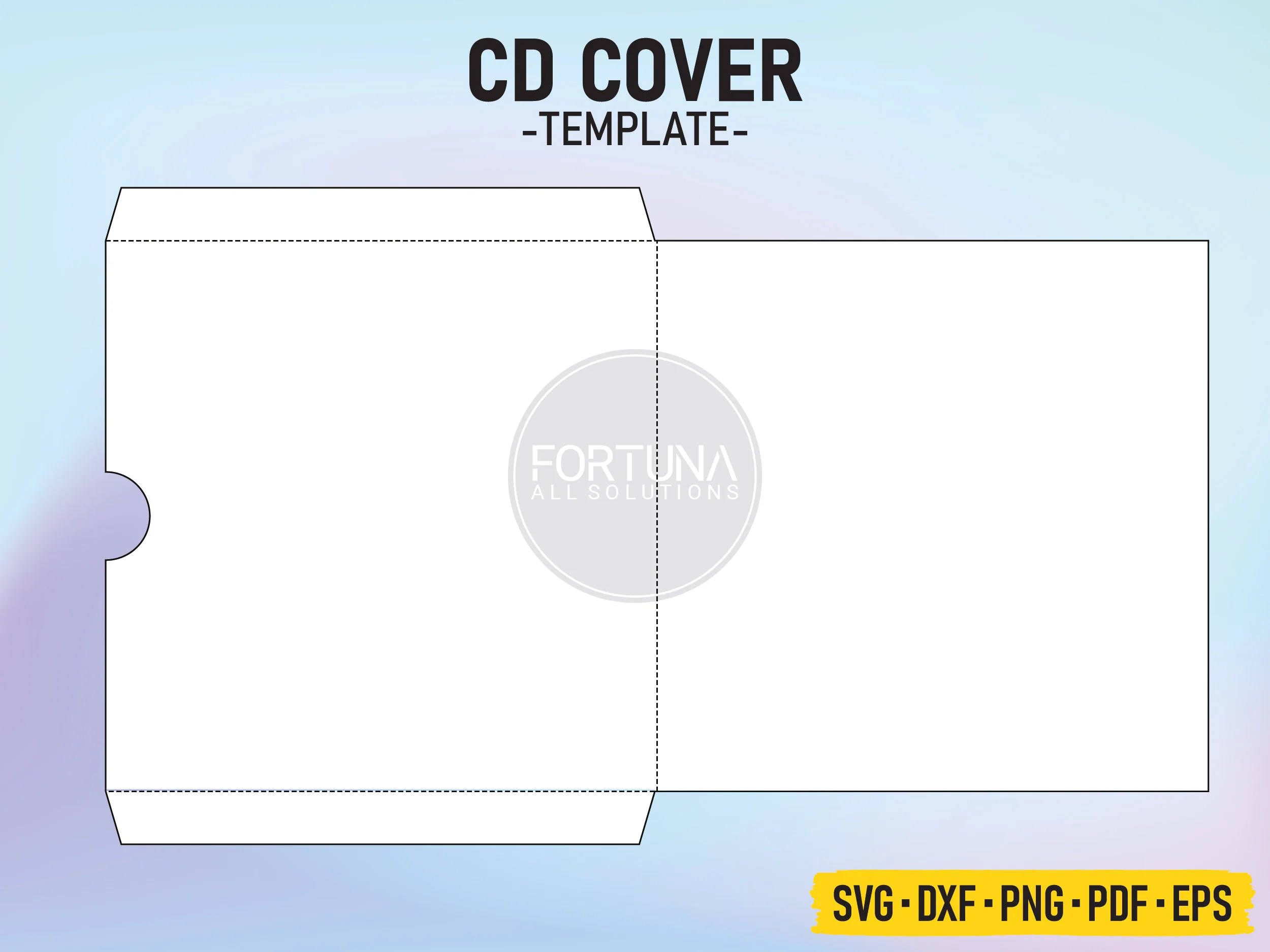 Blank CD DVD Cover Template SVG Cut File Vector Cricut Png Dxf 