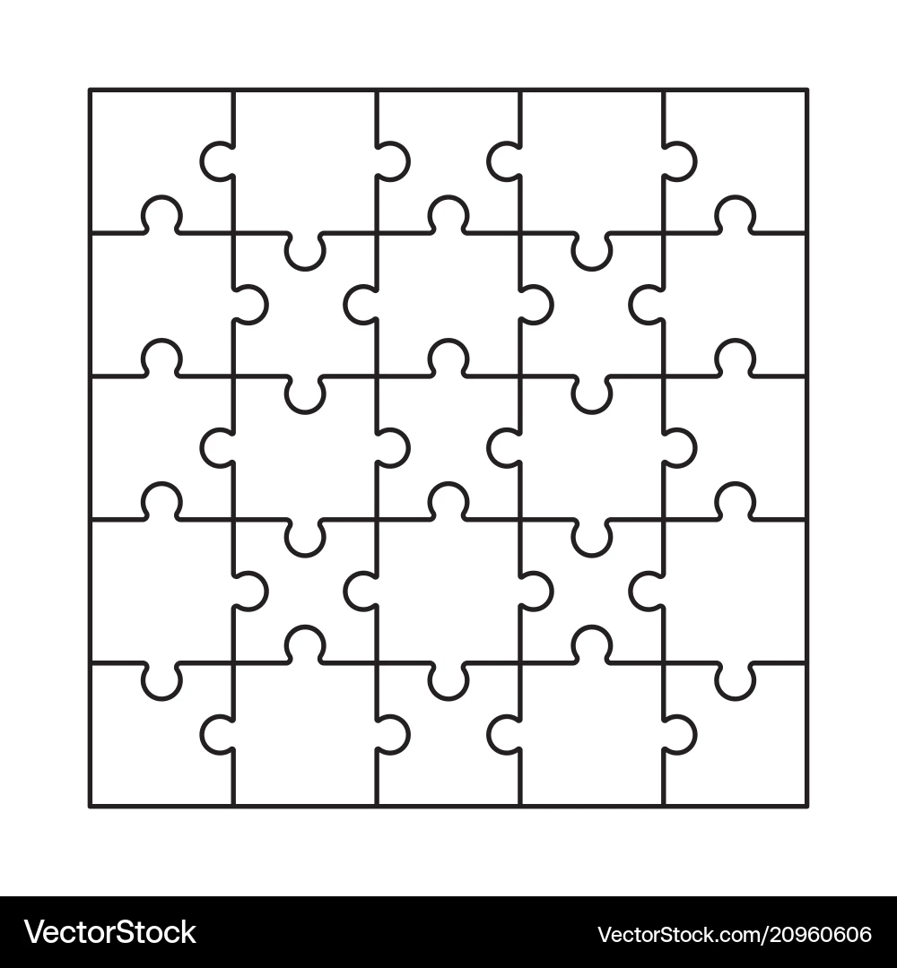 Blank Puzzle Grid Template Royalty Free Vector VectorStock Blank Puzzle Grid Template Royalty Free Vector VectorStock