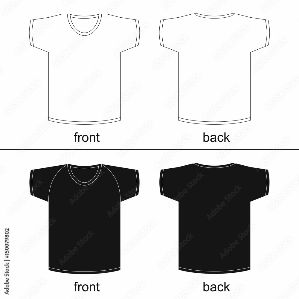 Blank T shirt Template Front And Back For Printable Vector 