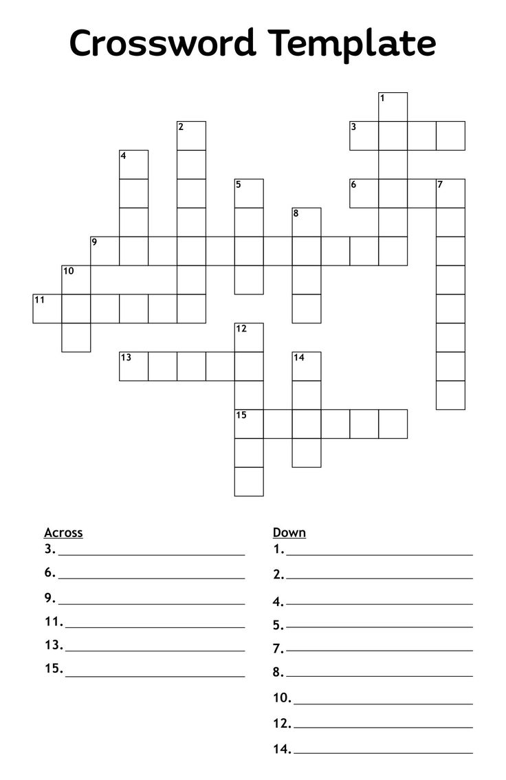 Printable Blank Crossword Puzzles
