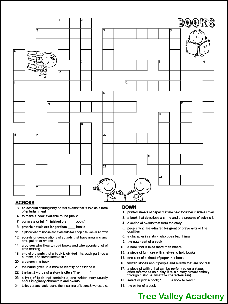 Fourth Grade Crossword Puzzles Printable