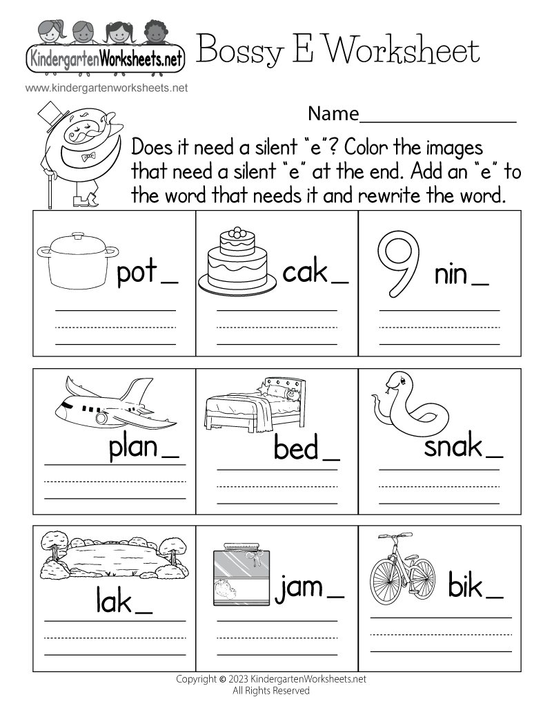 Bossy E Worksheet Free Printable Digital amp PDF