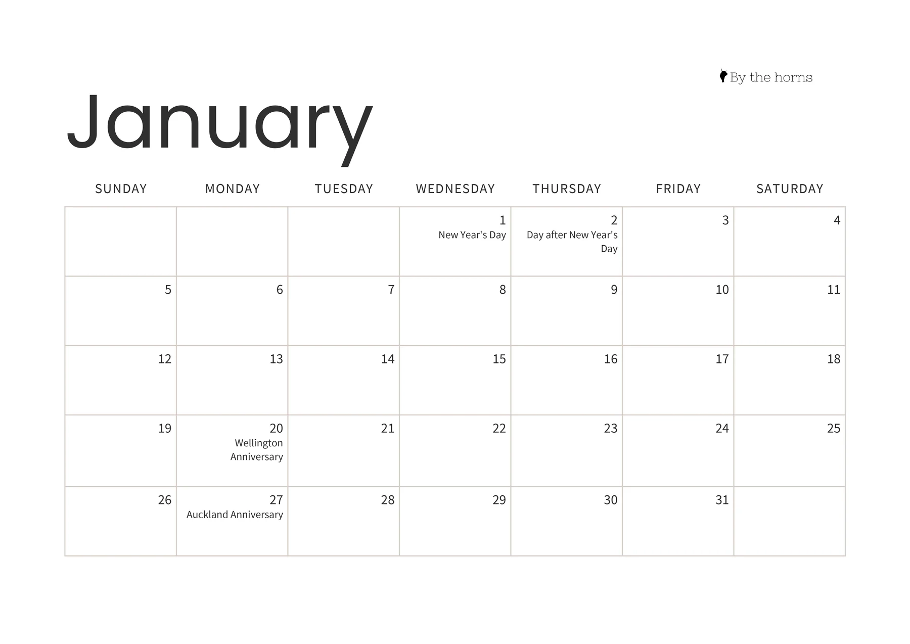 Botanical Wall Calendar 2025 By The Horns