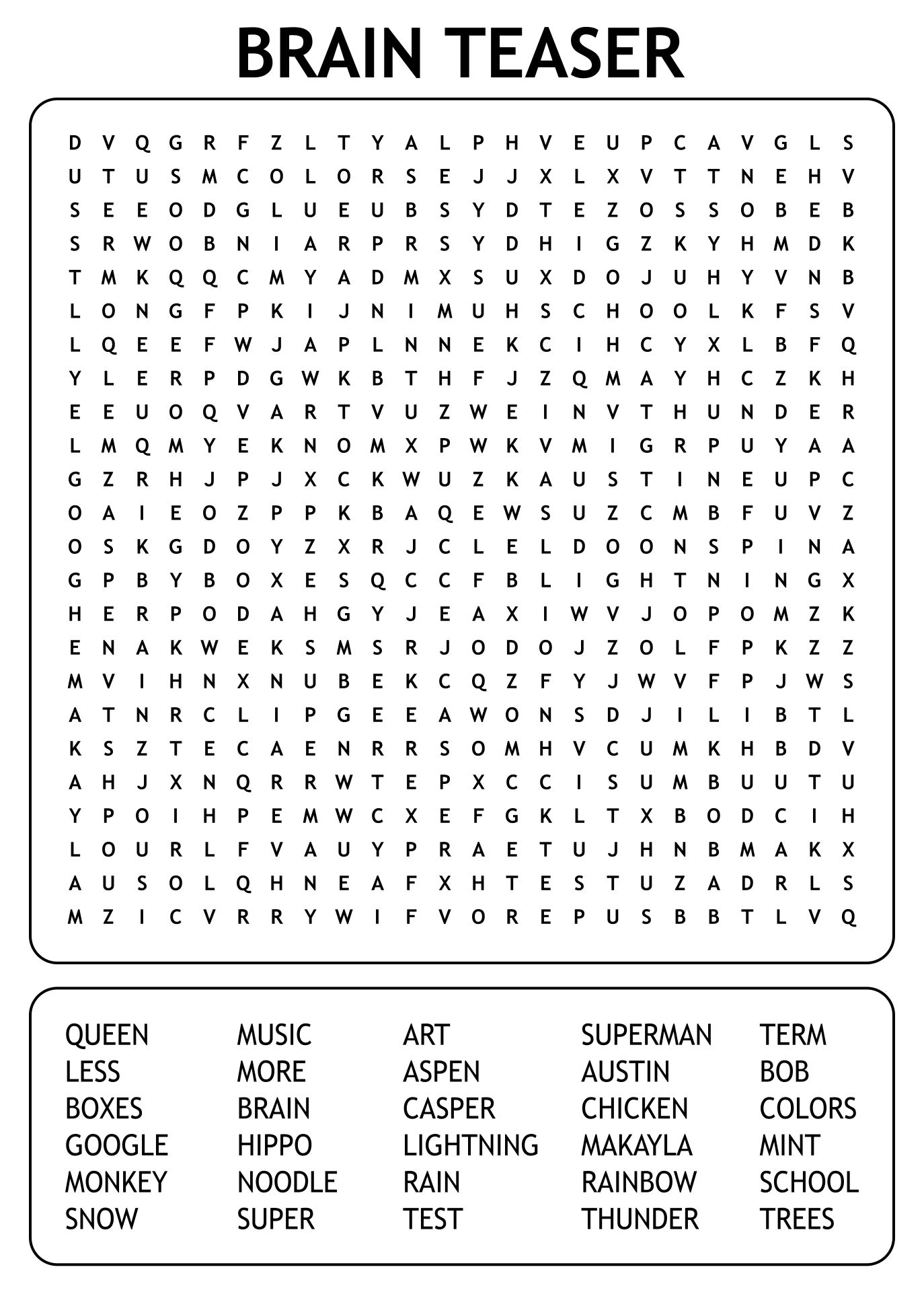Brain Games Printable Worksheets For Adults