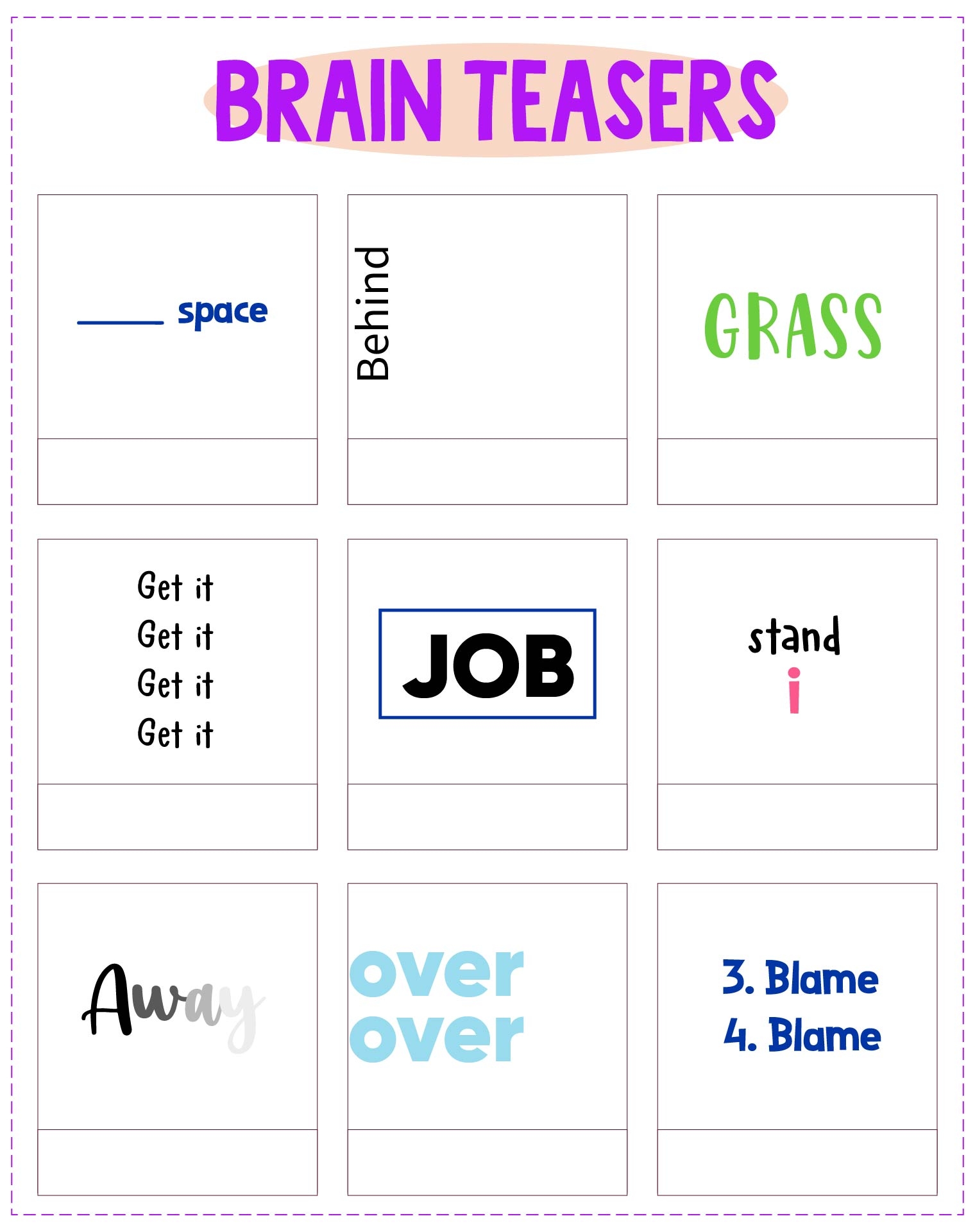 Printable Puzzles And Brain Teasers