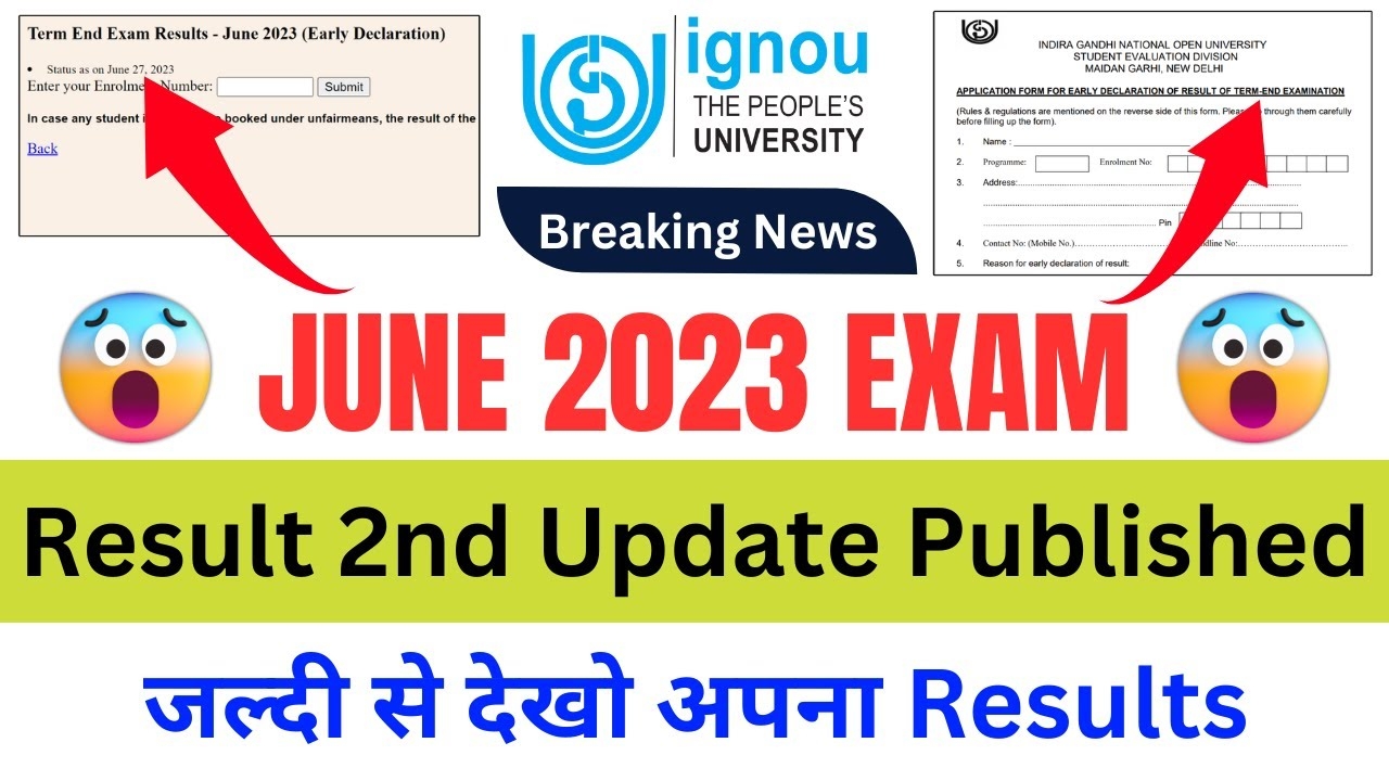  Breaking News June 2023 Exam Result 2nd Update Published IGNOU Exam Result June 2023 Link NEWS