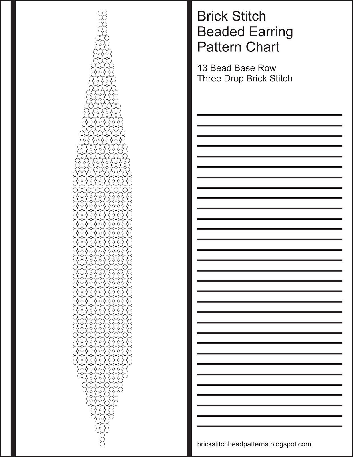 Brick Stitch Bead Patterns Journal 13 Bead Base Row 3 Drop Blank 