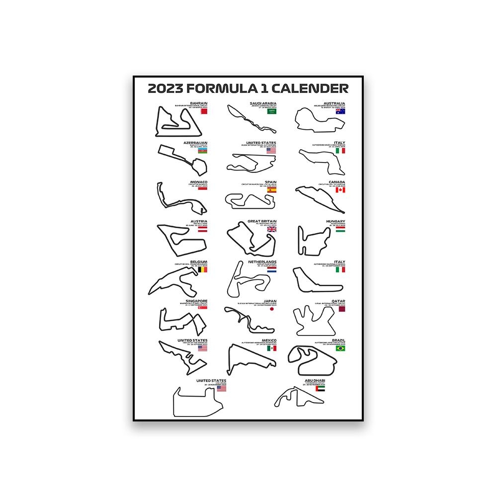 Buy Formula 1 Calendar 2023 Poster Formula 1 Circuits Sports Race 