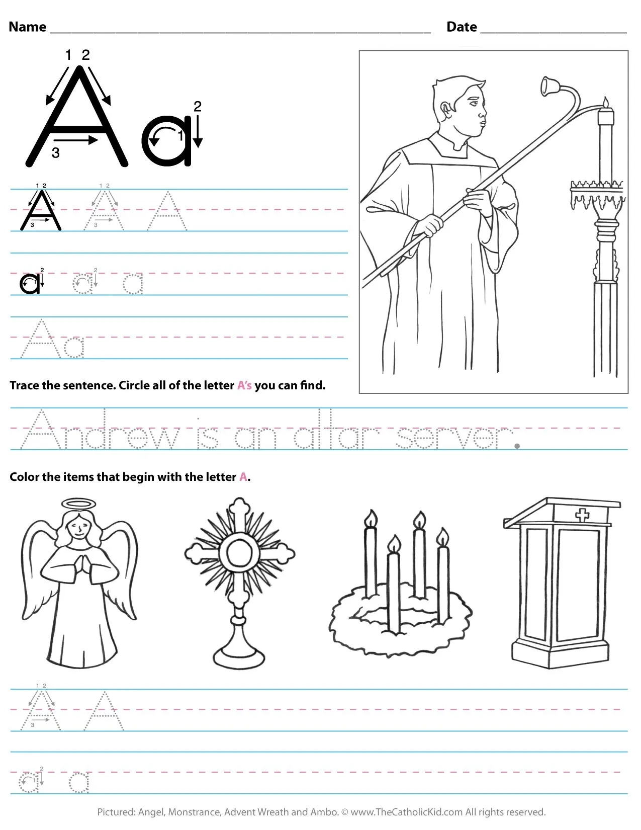 Printable Catholic Activity Worksheets