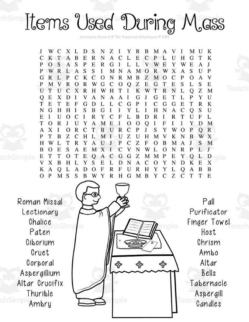 Catholic Free Printable Word Puzzles