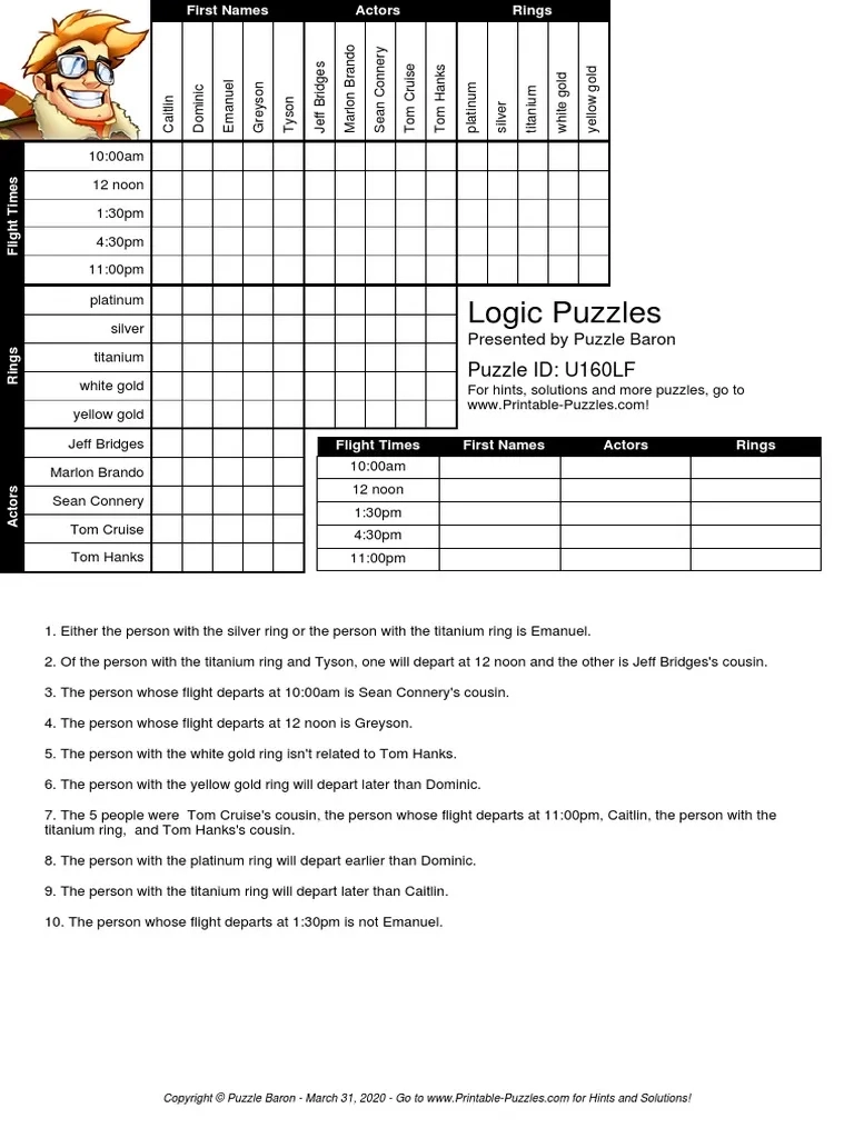 Challenging Logic Puzzle PDF