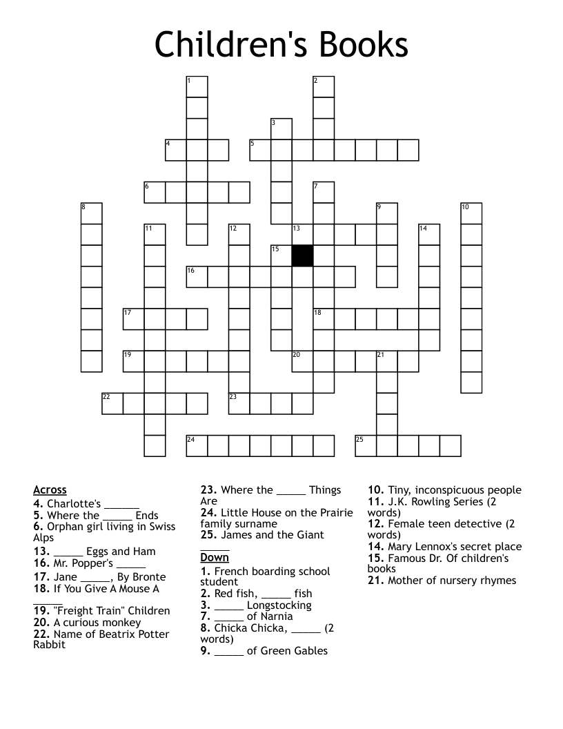 Printable Crossword Puzzle Book