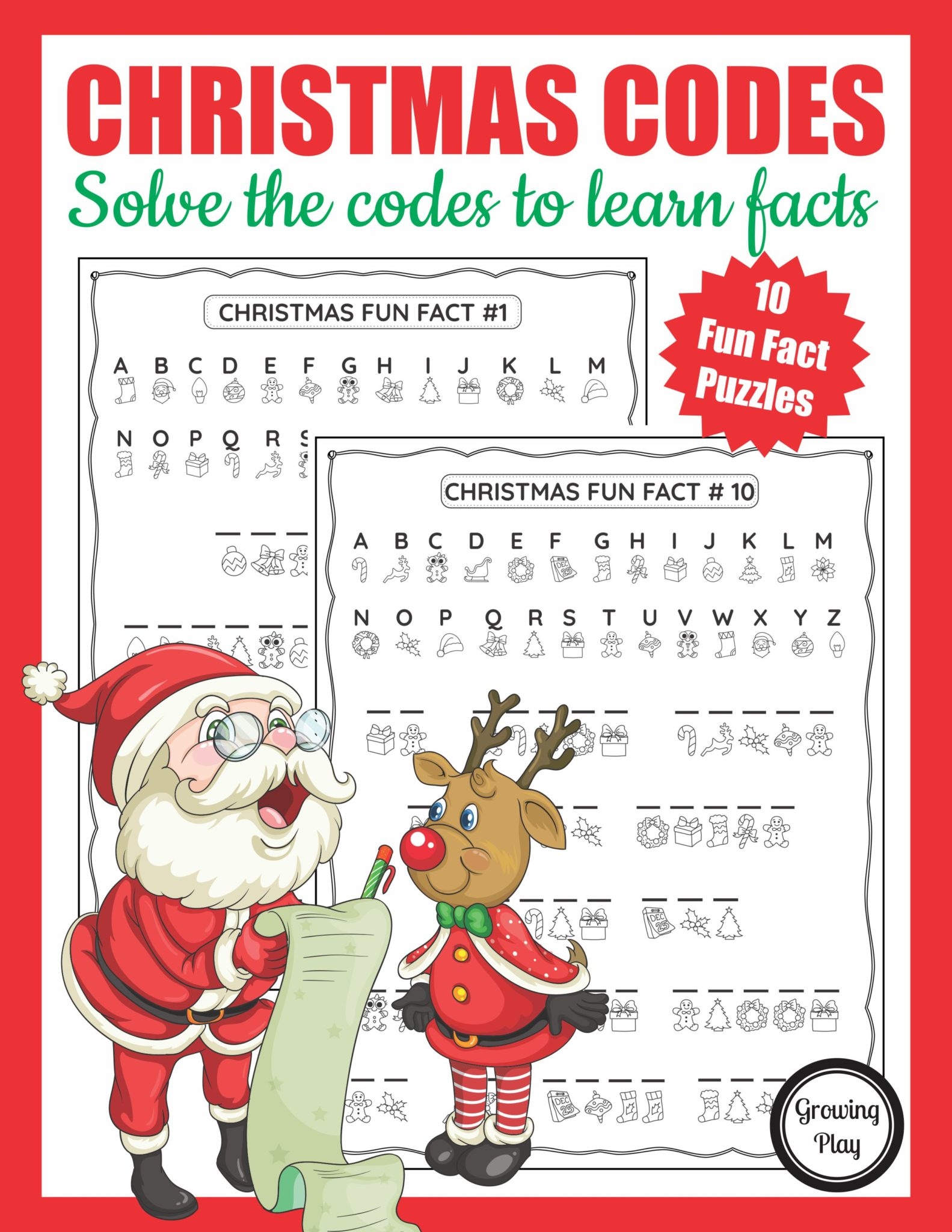 Christmas Crack The Code Puzzle Packet