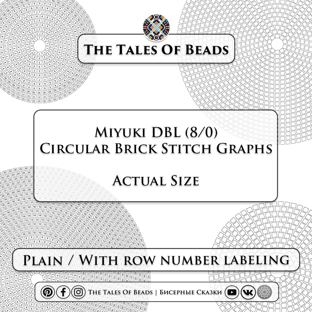 Circular Brick Stitch Graph Paper Miyuki Delica 8 0 Actual Size 