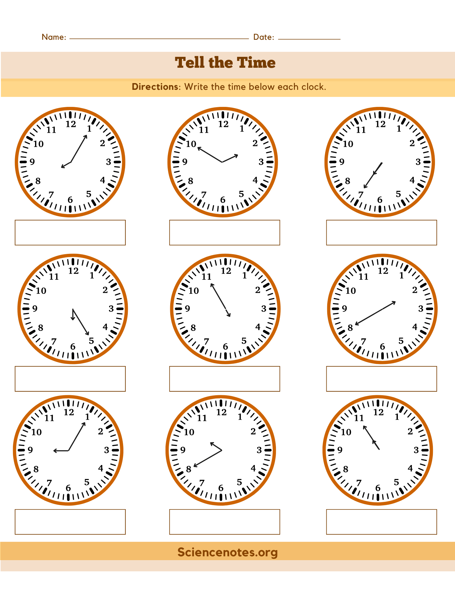 Free Printable Clock Worksheets Grade 2