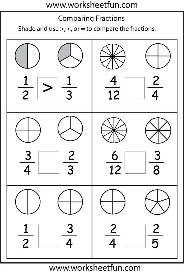 Free Printable Fractions Worksheets Grade 4