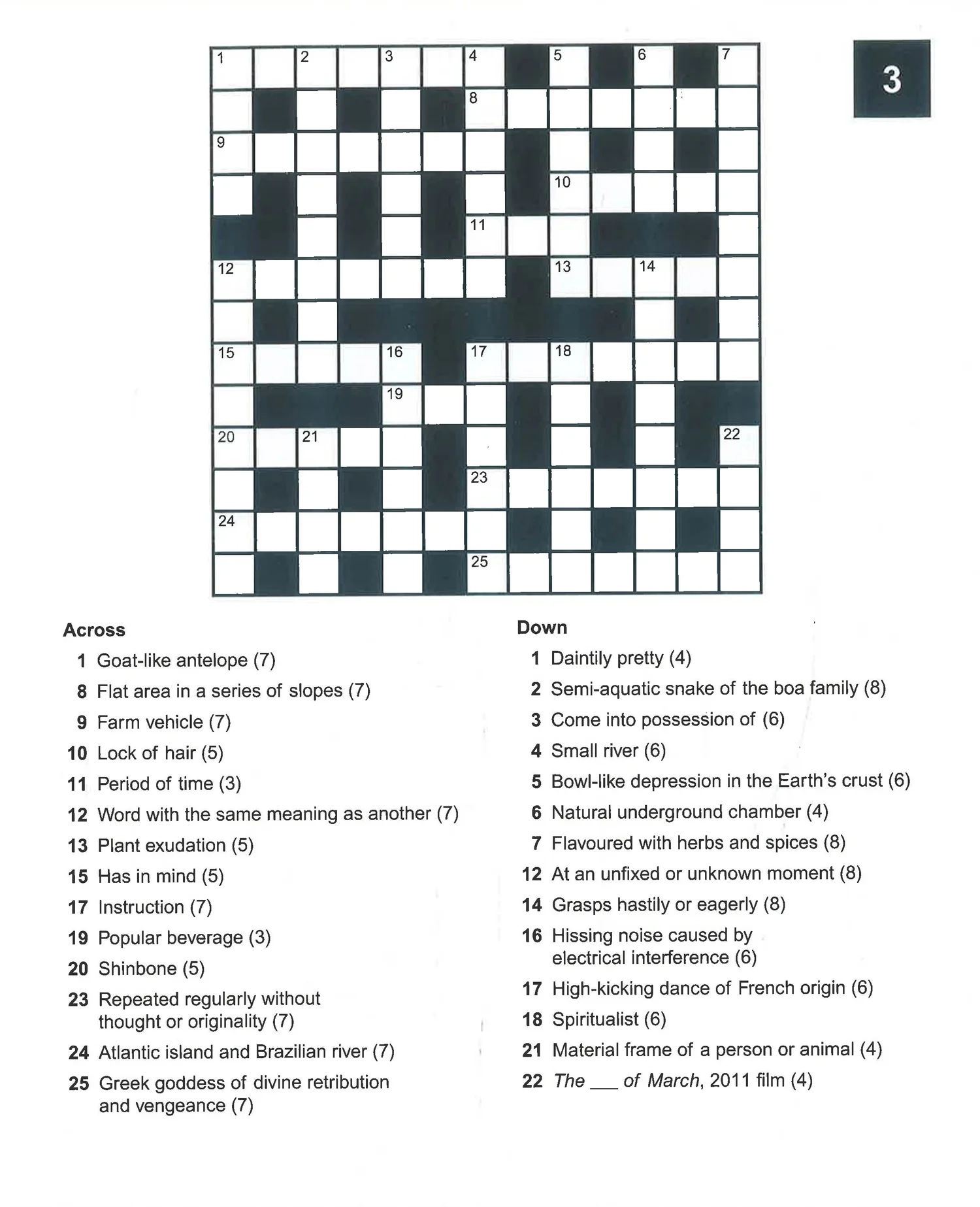 Free Printable Crosswords Puzzles For Adults