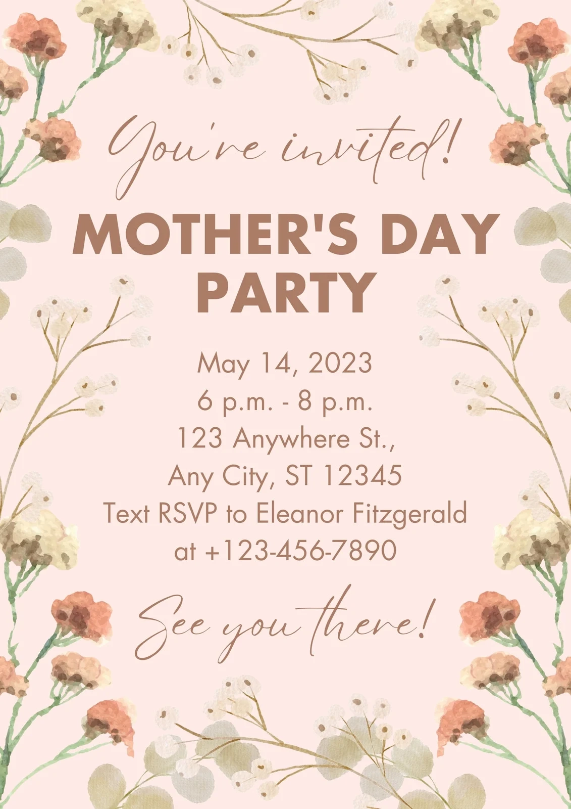 Free Printable Mothers Day Invitation Templates