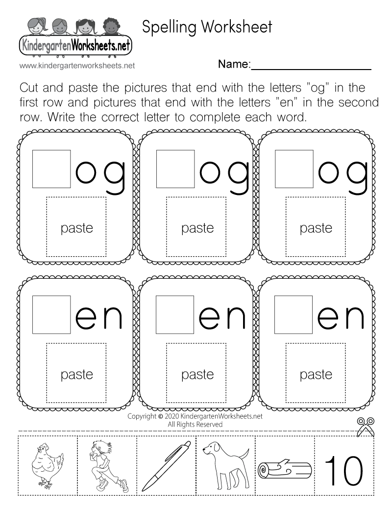 Spelling Worksheets Free Printables