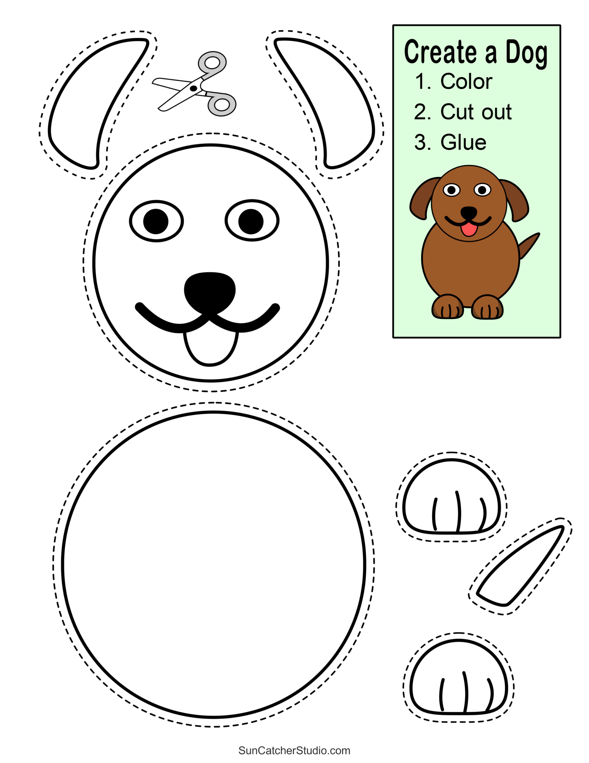 Printable Color Cut And Glue Worksheets