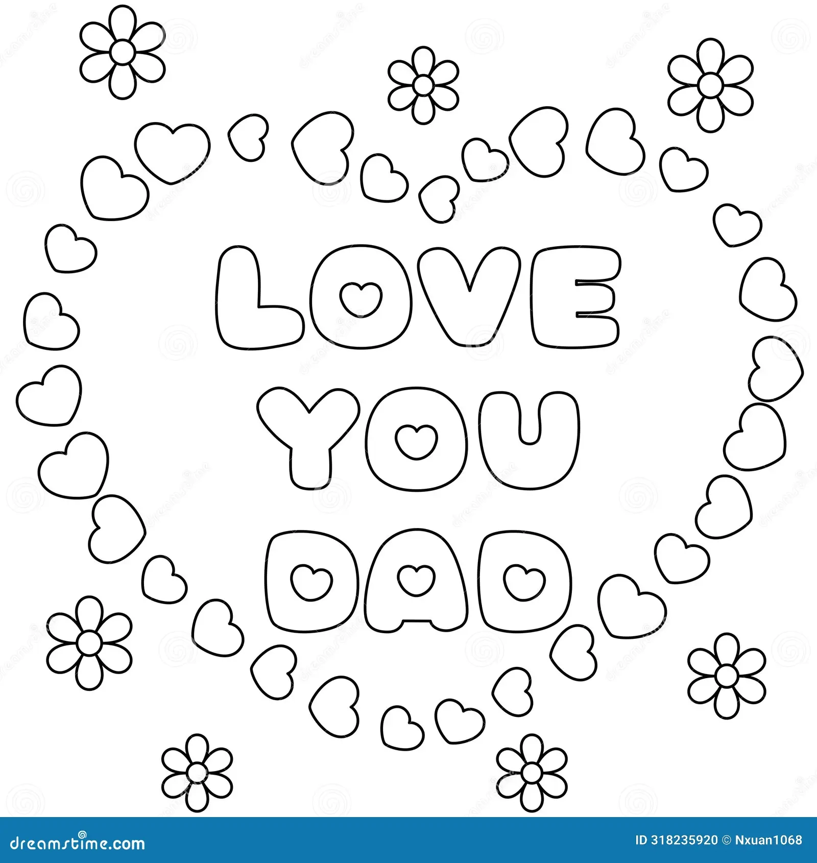 Cute Father S Day Coloring Pages For Kids Outline Vector 