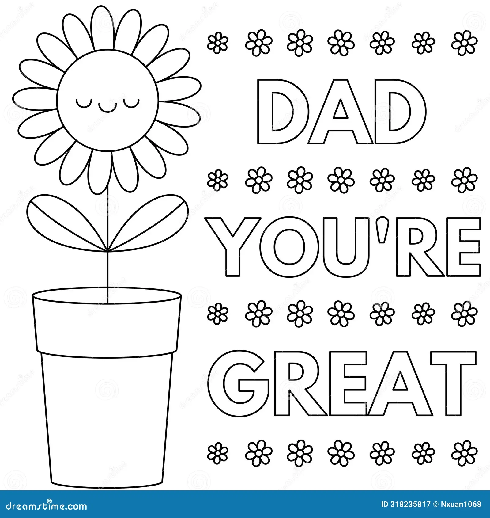 Cute Father S Day Coloring Pages For Kids Outline Vector 