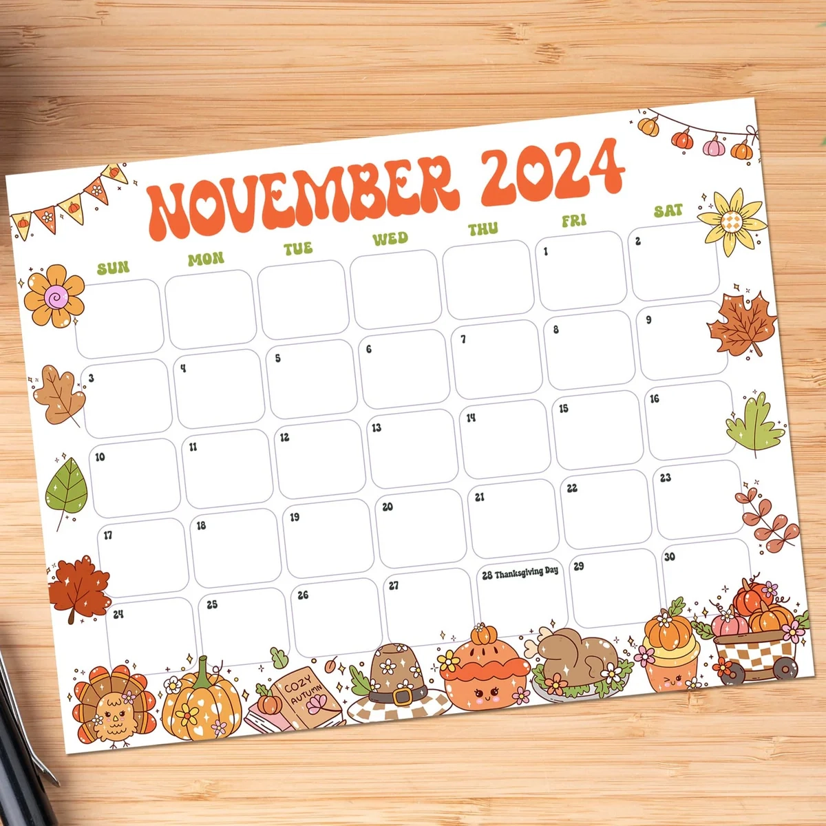 Cute Printable November Calendar
