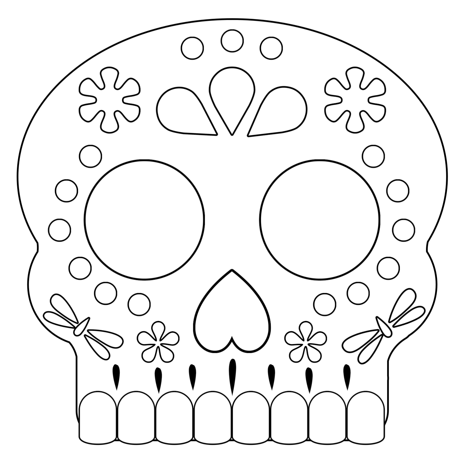 Free Printable Sugar Skull Mask Template