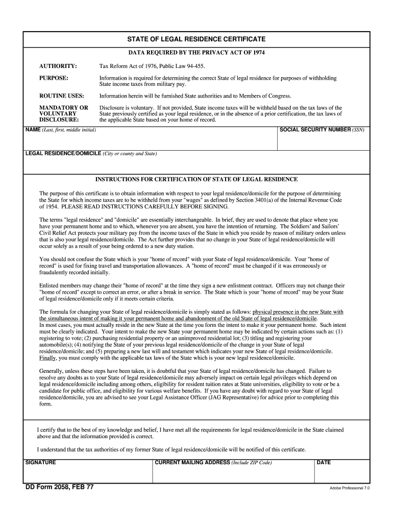 Dd Form 2058 Fill Out amp Sign Online DocHub