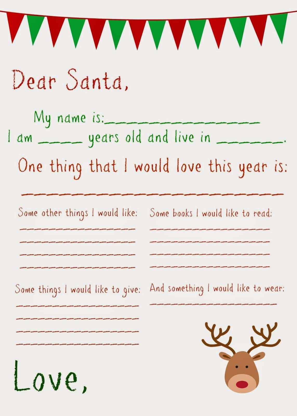 Free Printable Santa Letter Template