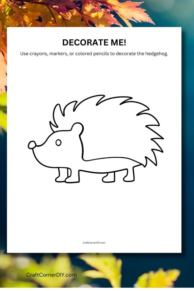 Hedgehog Template Printable